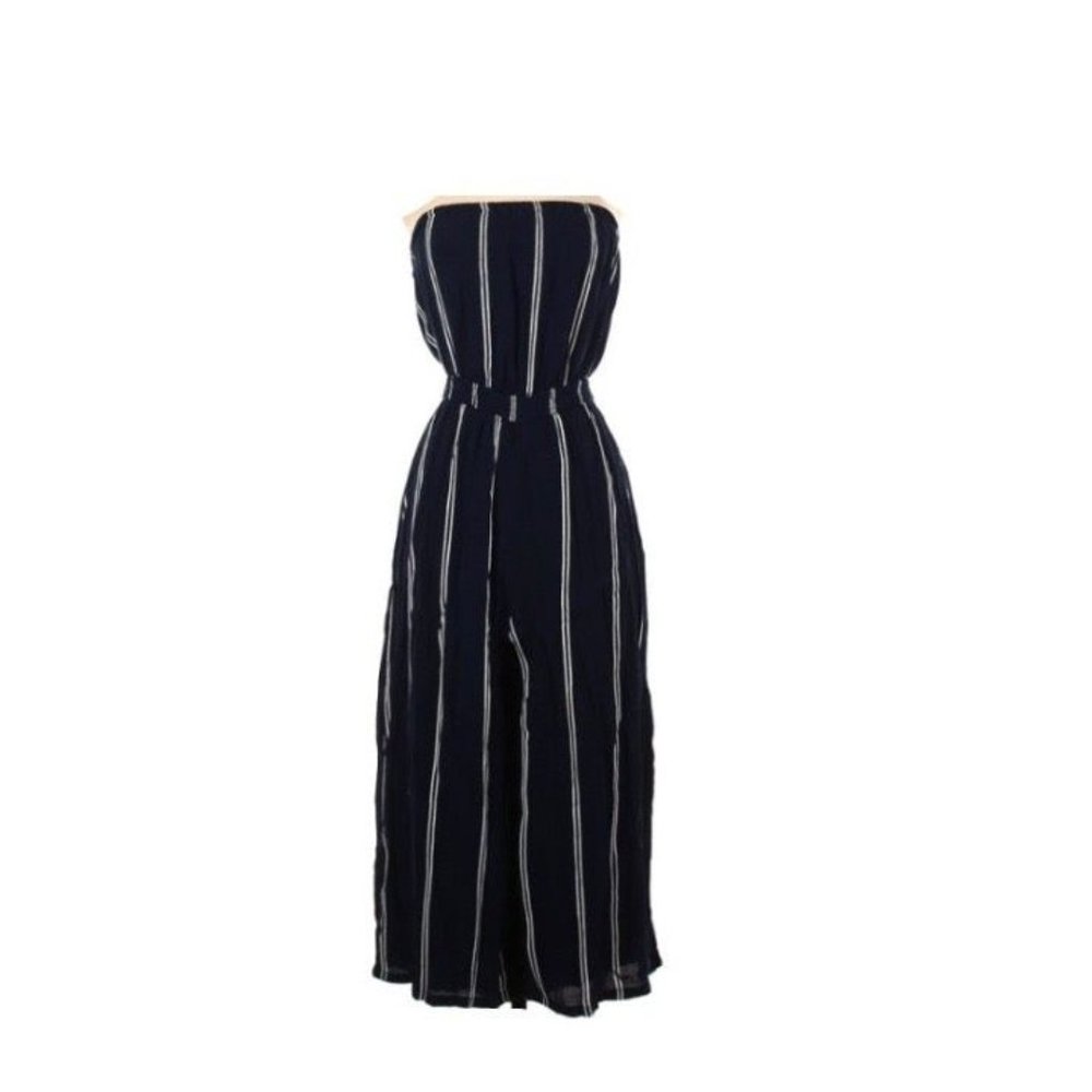 Silence + Noise Sleeveless Jumpsuit Striped Size XS